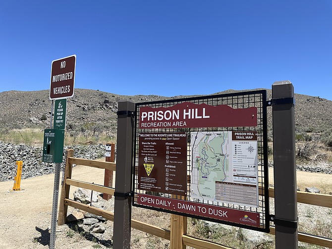 Signage for the new trailhead off Koontz Lane in Carson City on June 3.