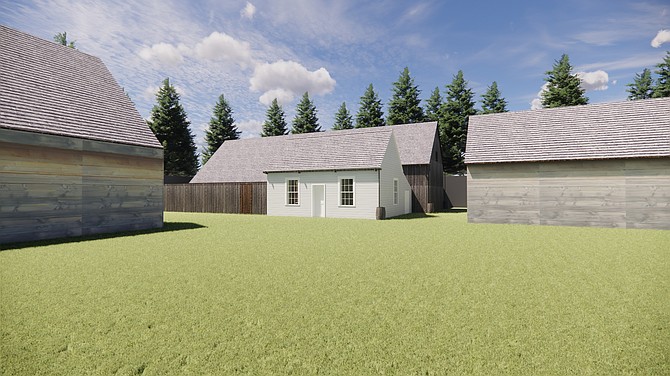 This rendering shows that the new house will be modeled on the 19th century Hudson Bay Company’s Montgomery House.