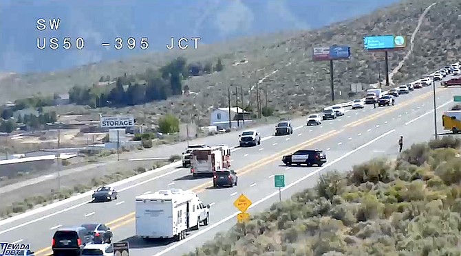 Highway 50's westbound lanes are blocked.