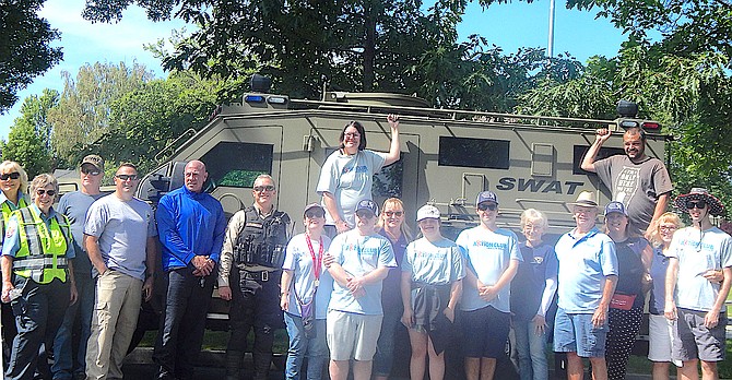 Members of the Aktion Club participated in walk-run from Heritage Park in Gardnerville to Minden Park, with the help of the Douglas County Sheriff’s Office.