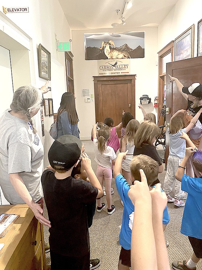 Gardnerville Elementary School students tour the Carson Valley Museum & Cultural Center.
