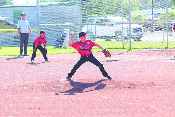 Lovelock's Julian Montes throws a pitch in the opening game of the Nevada Little League District 3, 8-10-year-old, all-star tournament in Winnemucca.
