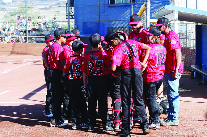 The Lovelock 10-12-year-old all-stars gather before the opening pitch against Battle Mountain in the District 3 Tournament in Winnemucca.