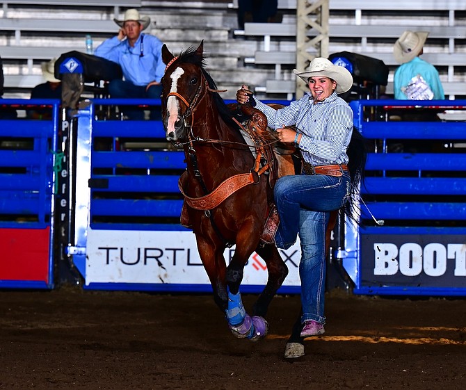 Yerington High School freshman Megan Allison was third in goat tying at the National Junior High Finals Rodeo in Des Moines, Iowa.