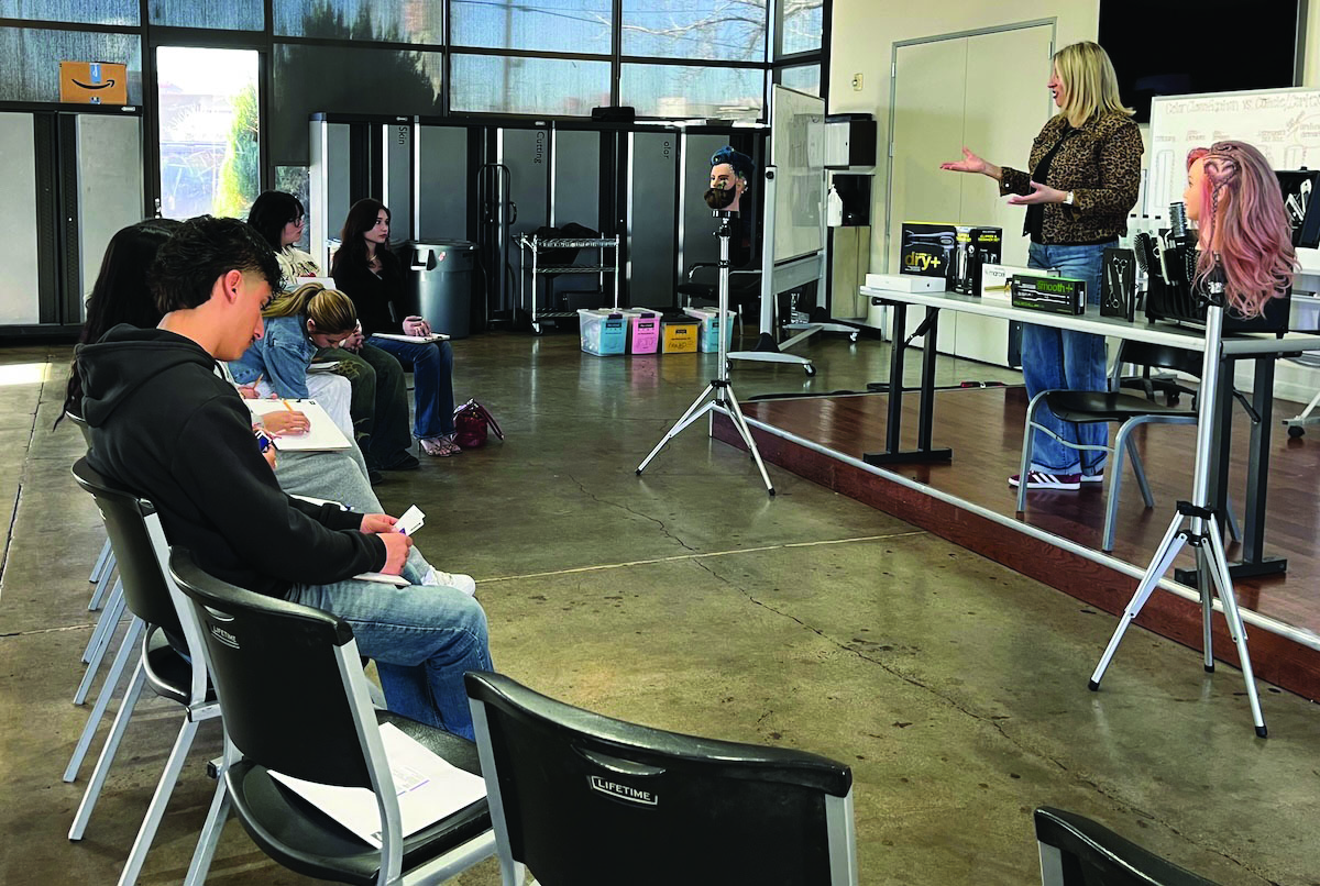 High school students explore cosmetology