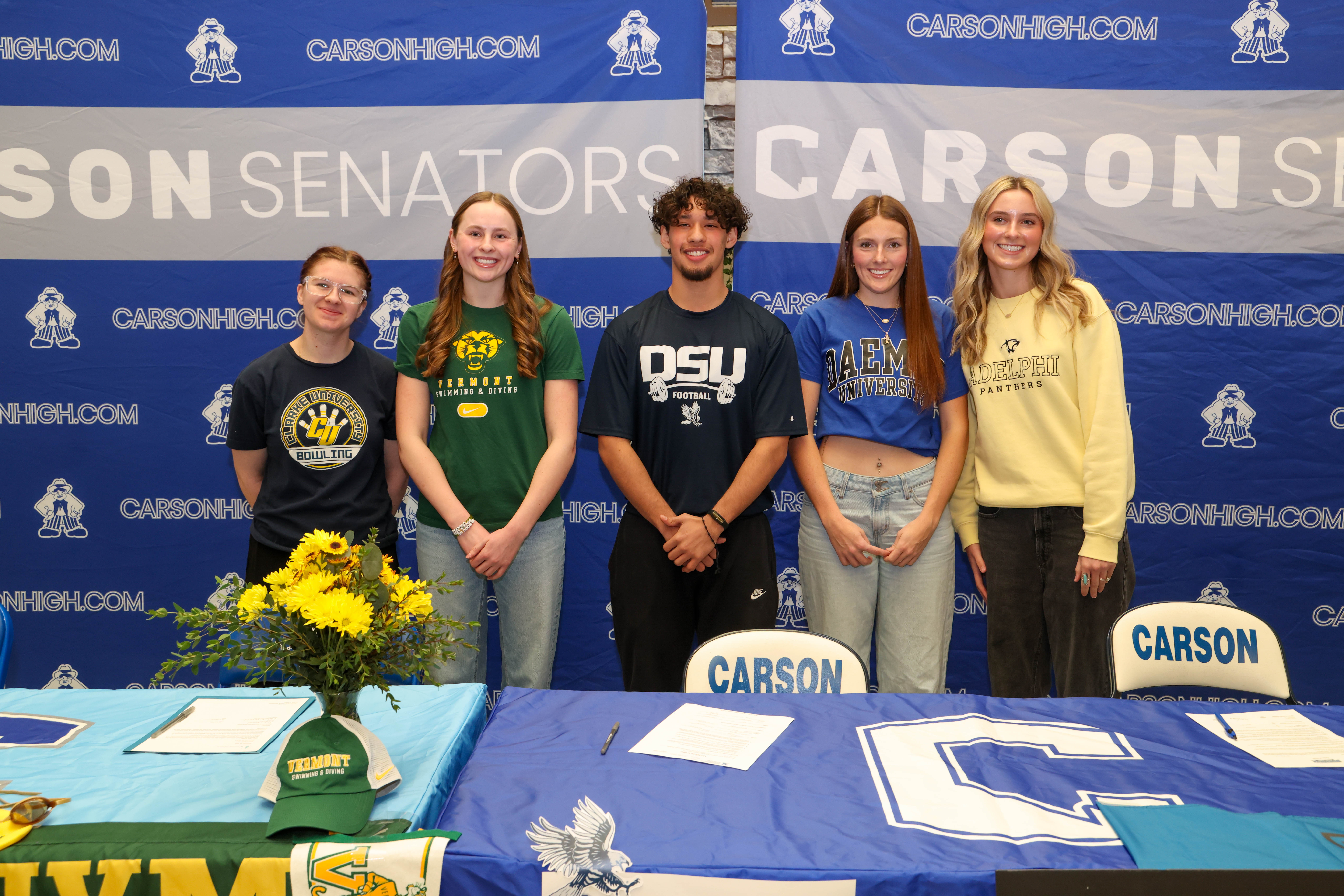 Five Senators sign to play college sports