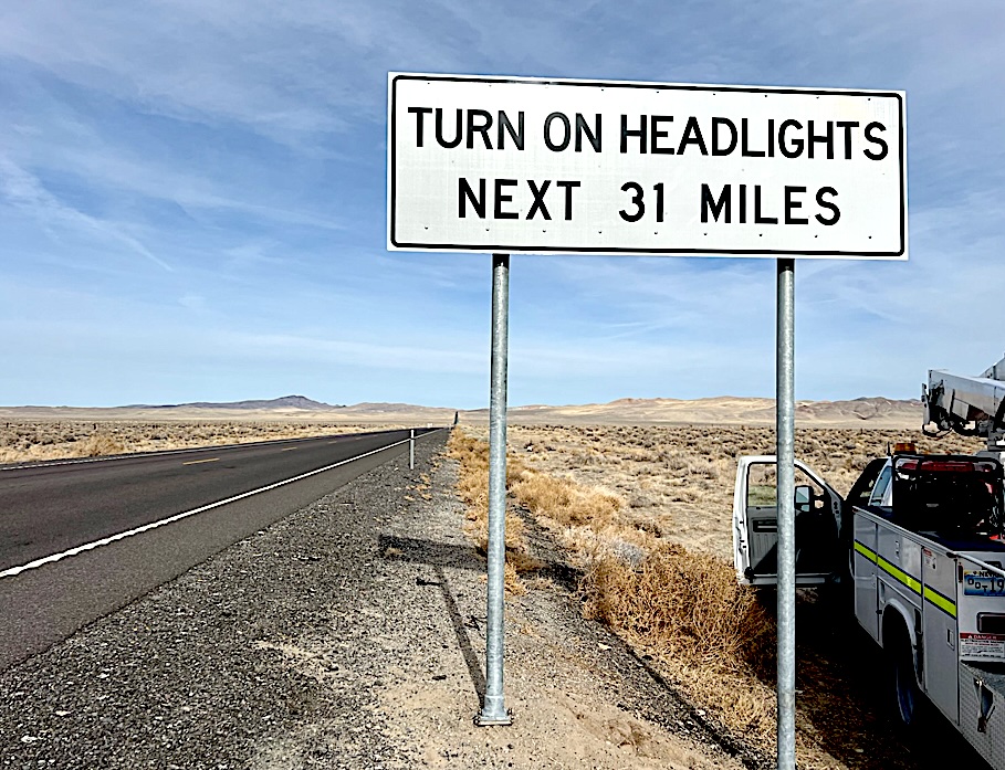 Command Sign Headlight State installing signs to remind motorists to turn on headlights on ...