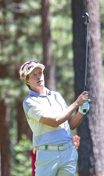 Actor Jack Wagner scored five birdies en route to a 27-point first round at the American Century Championship on Friday, July 22, at Edgewood Tahoe Golf Course.