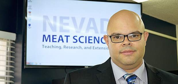 Amilton de Mello conducted research on salmonella reduction in meat products in his meat science lab at the University of Nevada, Reno.