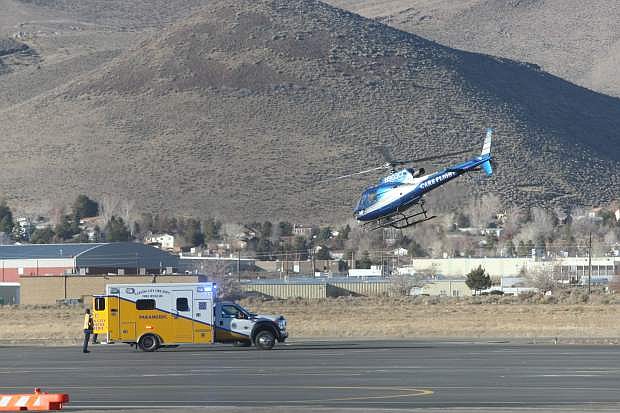 A man was taken to a Reno hospital after being injured Saturday afternoon.