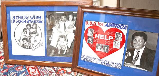 Two of Ali&#039;s charities dedicated to children are pictured here Wednesday at Charles Adams&#039; home in Carson City.