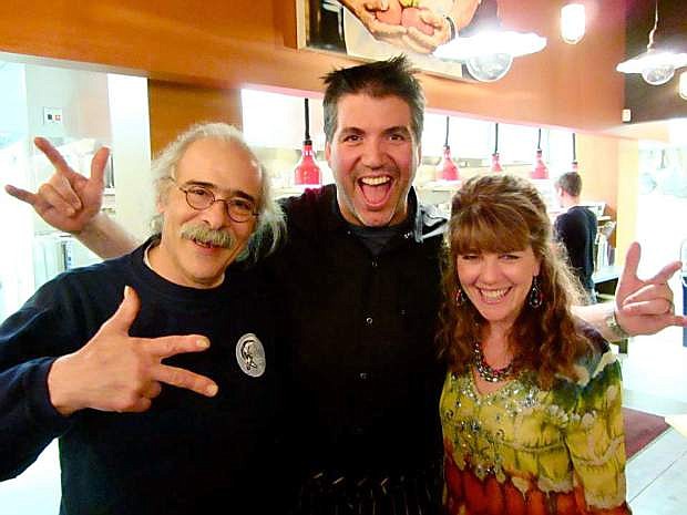Chefs Mark Estee and Charlie Abowd with Karen Abowd in 2015.