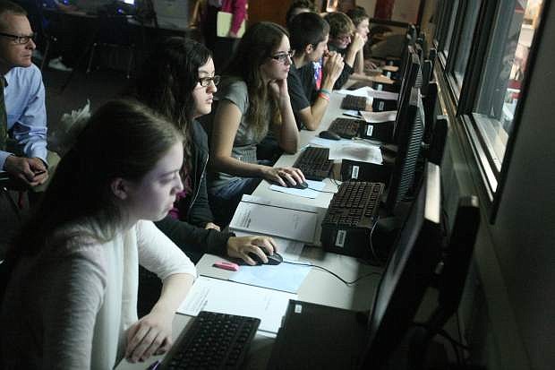Students in Jim Bean&#039;s class work in the computer lab on Wednesday.
