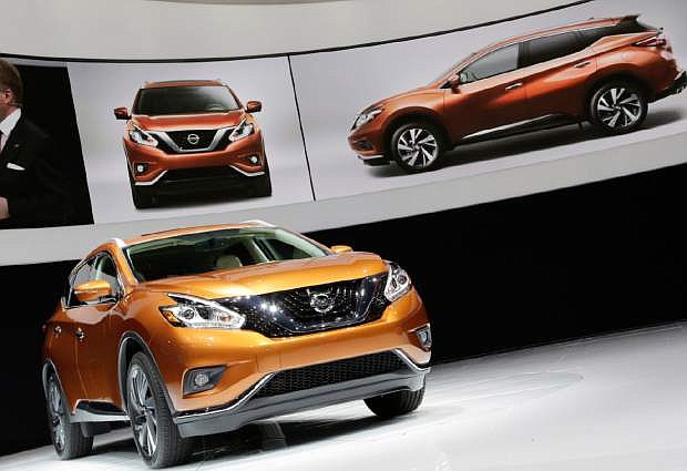 The 2015 Nissan Murano SUV is introduced at the New York International Auto Show, Wednesday, April 16, 2014, in New York. (AP Photo/Mark Lennihan)