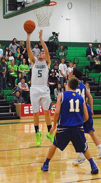 Fallon center Braxton Hunter scores an easy layup during the Wave&#039;s 44-40 loss to Lowry on Saturday.