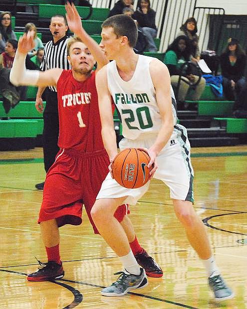 Fallon senior Jeff Evett drives to the basket during the Wave&#039;s 40-30 win over Truckee on Friday at the Elmo Dericco Gym.
