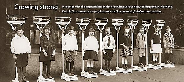 The Kiwanis Club of Hagerstown, Md., measured the physical growth of 6,000 school children in the early 1920s.