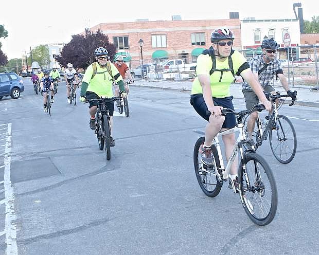 Muscle Powered organizes a ride around Carson City Wednesday evening honoring those who have lost their lives while riding bikes on Nevada roadways.