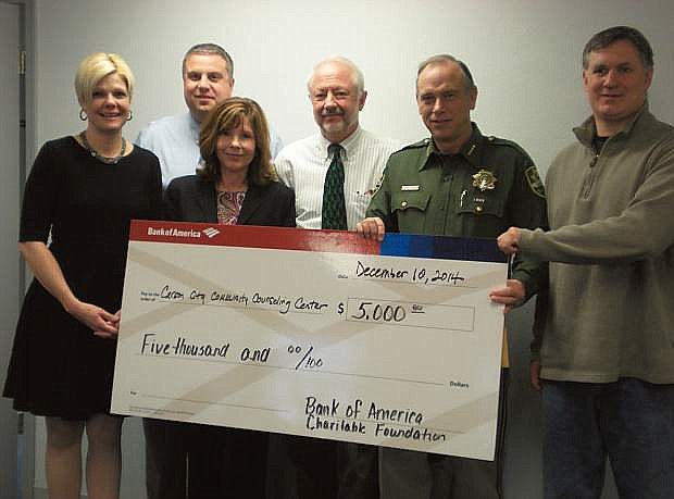 Bank of America Charitable Foundation donated $5,000 to Carson City Community Counseling Center.