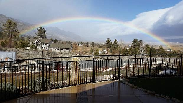 Gary Boudreau took this photo of a rainbow off Foothill and Centerville roads in Gardnerville on Friday morning.
