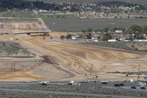 Construction continues on the 580 bypass in south Carson City earlier this summer.