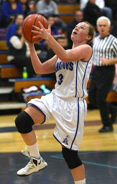 Melissa Glanzmann drives to the basket in a game against Reno on Tuesday.