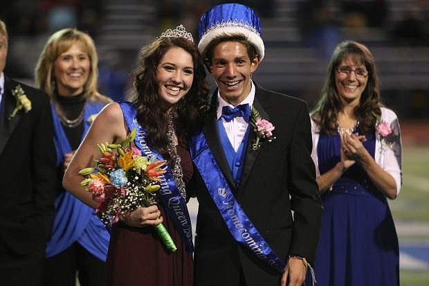 Rachel Streeter and Tony Cacioppo were crowned Carson High School homecoming queen and king on Friday during halftime of the varsity football game against Damonte Ranch.