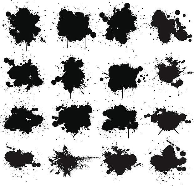 Black ink paint splat