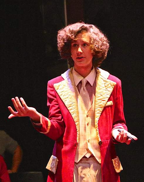 Carson High&#039;s Rylan Kane plays the part of Algernon Moncrieff Thursday night during the prodcuction of &#039;The Importance of Being Earnest&#039; at the Carson Community Center.