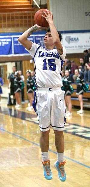Guard Kyle Steele hits a jump shot against North Valleys on Tuesday.