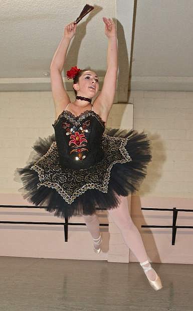 Kate Frels leaps into the air during rehearsal for &quot;The Nutcracker.&quot;