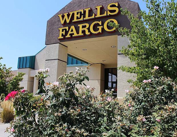 Roses are the landscape feature at Wells Fargo Main, 2424 S. Carson St.