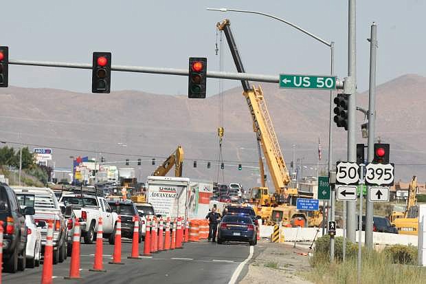 Traffic is being redirected on northbound Highway 395 near Highway 50.