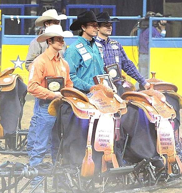 Fallon native Jade Corkill (teal shirt) will continue to compete at the National Finals Rodeo in Las Vegas after the PRCA agreed to remain in the city.