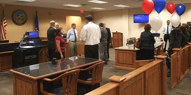 Community members attend an open house for the new Specialty Courtroom that was constructed on the third floor of the courthouse.