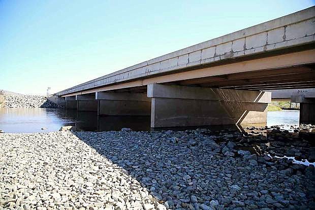 Cradlebaugh Bridge after work done by the Nevada Department of Transportation to prevent erosion.