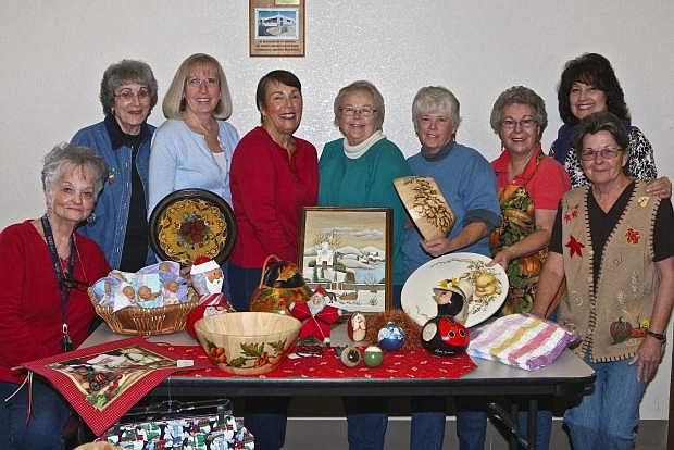 Carson Valley Desert Brushes are getting ready for their booth at the Carson High School Craft Fair coming up on Nov. 22. PIctured here are club members at a meeting in Minden Thursday.