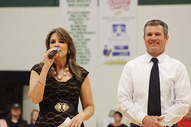 Dana, left, and Brad Barton served as announcers for DWTS.