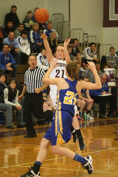 Angela Sikora passes the ball in this file photo.