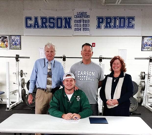 Adam Domitrovich, who made his mark at Carson High with his long-snapping abilities, has signed on to play football at University of Saint Mary, an NAIA school located in Kansas.