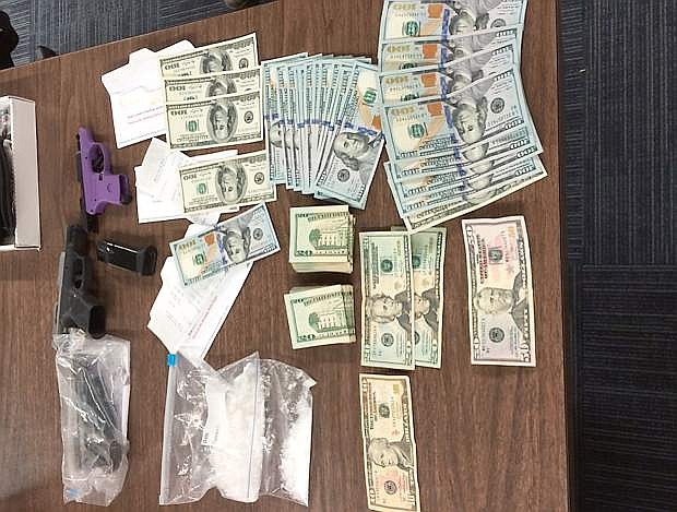 Some of the evidence collected by the Tri-NET Narcotics Task Force during Thursday&#039;s bust. Nine people were arrested on drug charges.