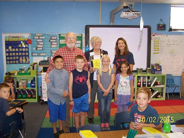 Members of Tahoe Douglas Elks 2670 delivered 65 dictionaries to third graders at Jacks Valley Elementary School on Oct. 2. The group also visited Pinion Hills and Scarselli elementary schools in Douglas County.