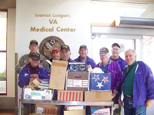 Tahoe/Douglas Elks 2670 visited the Veterans Administration Hospital in Reno on Friday to hand out letters thanking the veterans for their service. Elks members also handed out books and magazines to the veterans.
