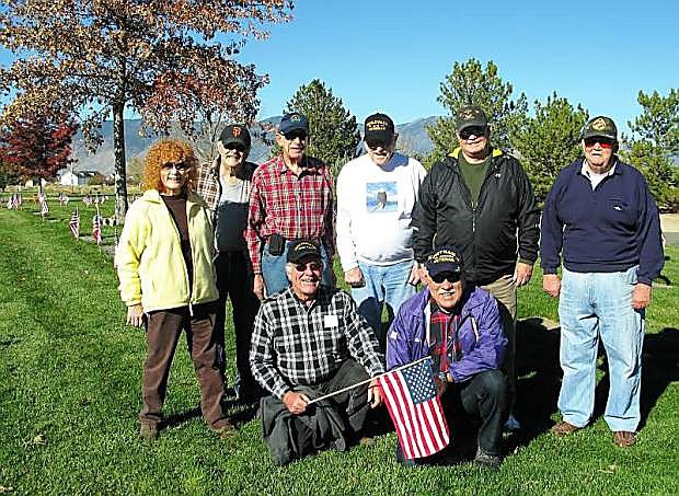 Members of Tahoe-Douglas Elks Lodge 2670 and Veterans of Foreign Wars Post 8583 placed American flags at all the graves of veterans at Eastside Memorial Park in Minden.