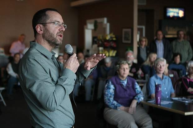 Carson City Supervisor Brad Bonkowski answers a question about Empire Ranch Golf Course on Wednesday.