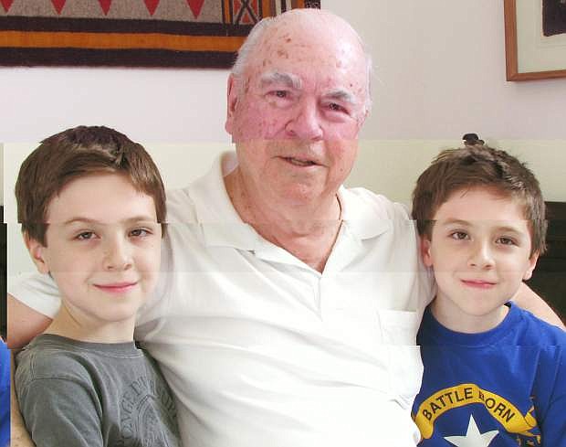 Nevada Appeal columnist Guy W. Farmer turned 80 on Tuesday. He celebrated with family who surprised him by flying in from various locations. The biggest surprise of all was the appearance of his 11-year-old twin grandsons, Duncan, left, and Vincent, who flew in from Seattle, Wash.