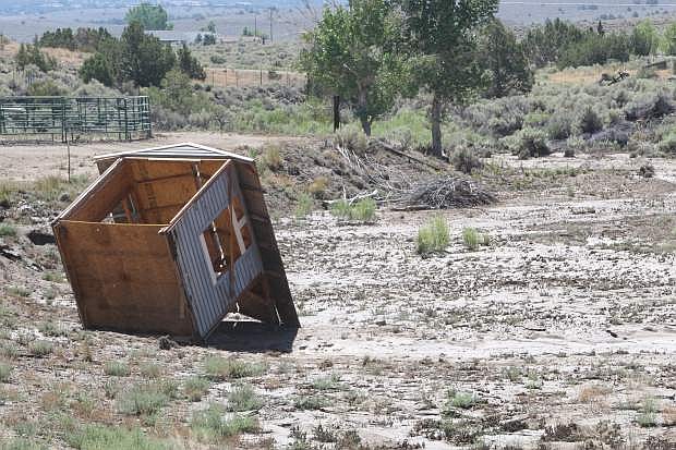 A children&#039;s playhouse was washed away during Sunday&#039;s flooding in Fish Springs.