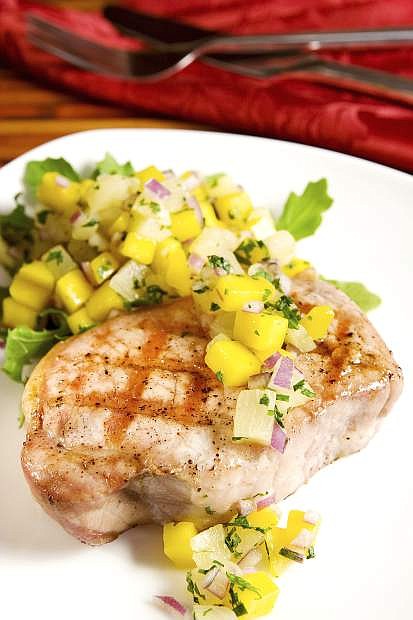 Grilled pork with tropical salsa