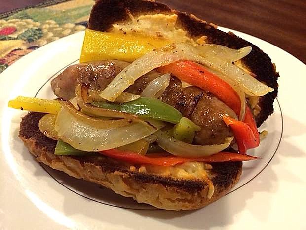 This Italian sausage sandwich is a nice touch to your Super Bowl party.