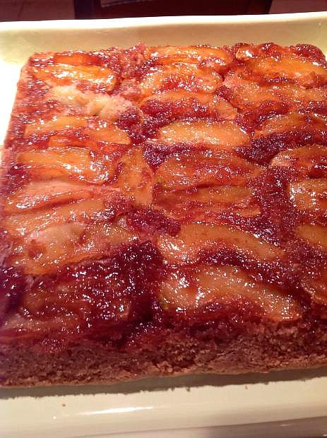 Susan Hart&#039;s apple caramel upside-down cake is gluten and dairy free.